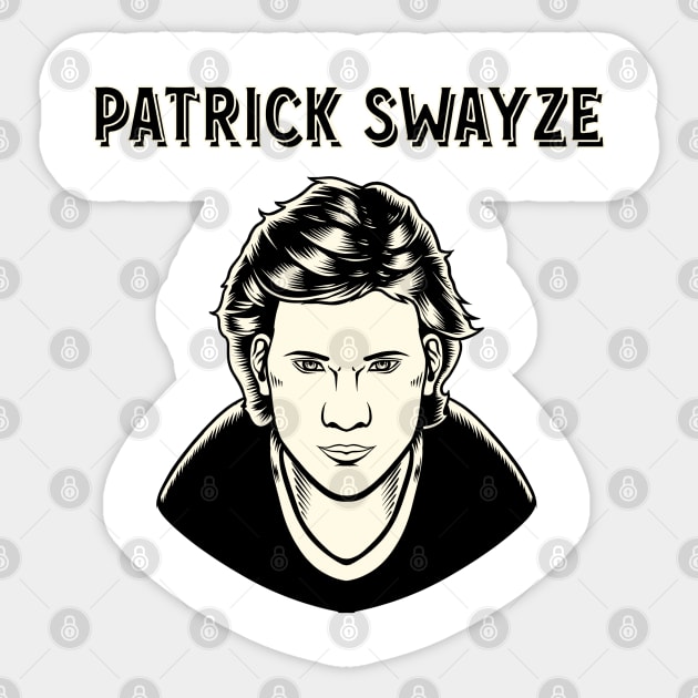 Patrick Swayze - Retro 90s Fan Art Design Sticker by margueritesauvages